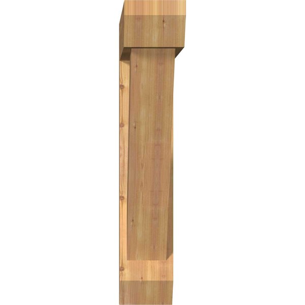 Traditional Slat Smooth Bracket W/ Offset Brace, Western Red Cedar, 7 1/2W X 40D X 40H